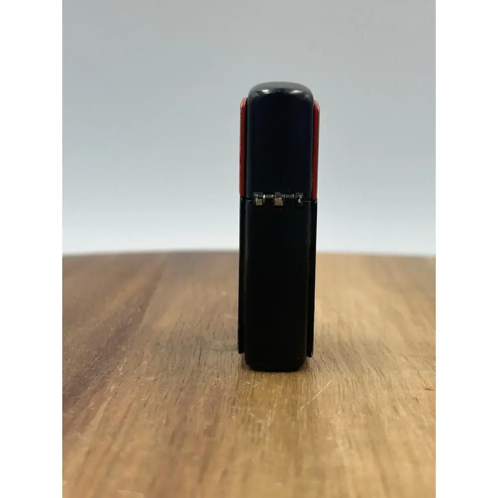 Marlboro Zippo Lighter 1996 Black Red Matte Windproof Geometric USA Untested